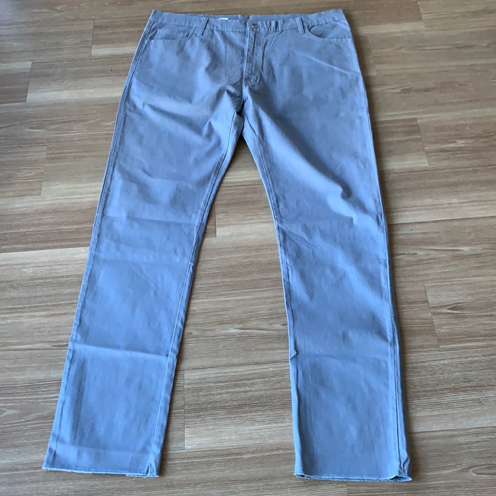Frank’s made in USA marine blue broken twill 5 pockets unhemmed plain front pant